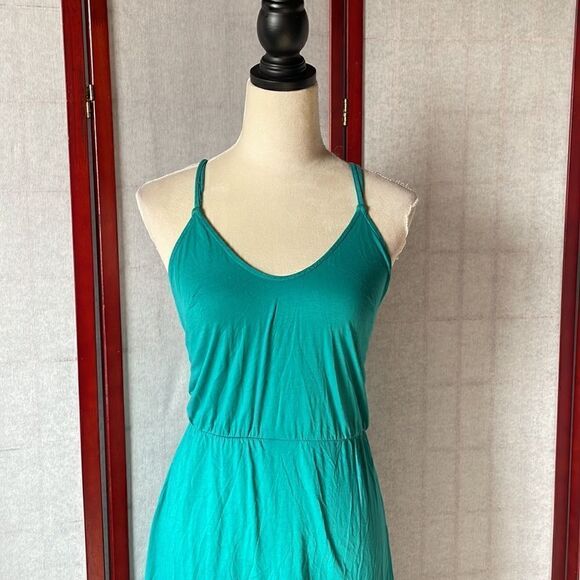 Bobi Turquoise Asymmetrical Dress with Strappy Back (Size: XS) - Picture 4 of 13